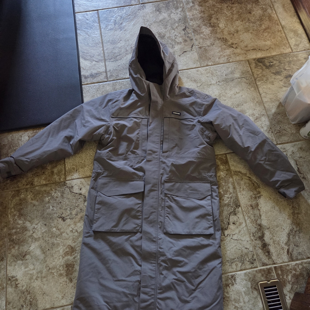 Lands' End Men's Gray Hooded Ski Jacket